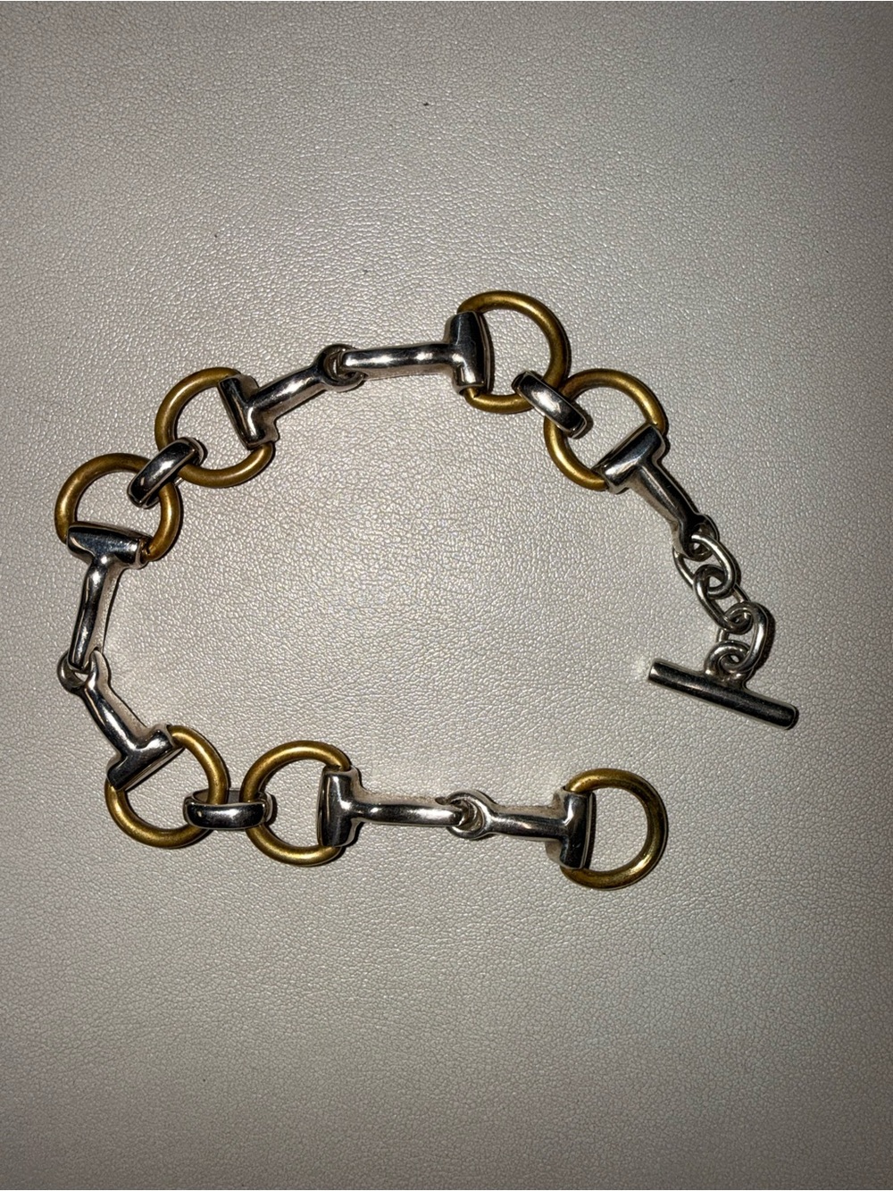 Two-Tone Horsebit Link Bracelet 925 Mexico silver